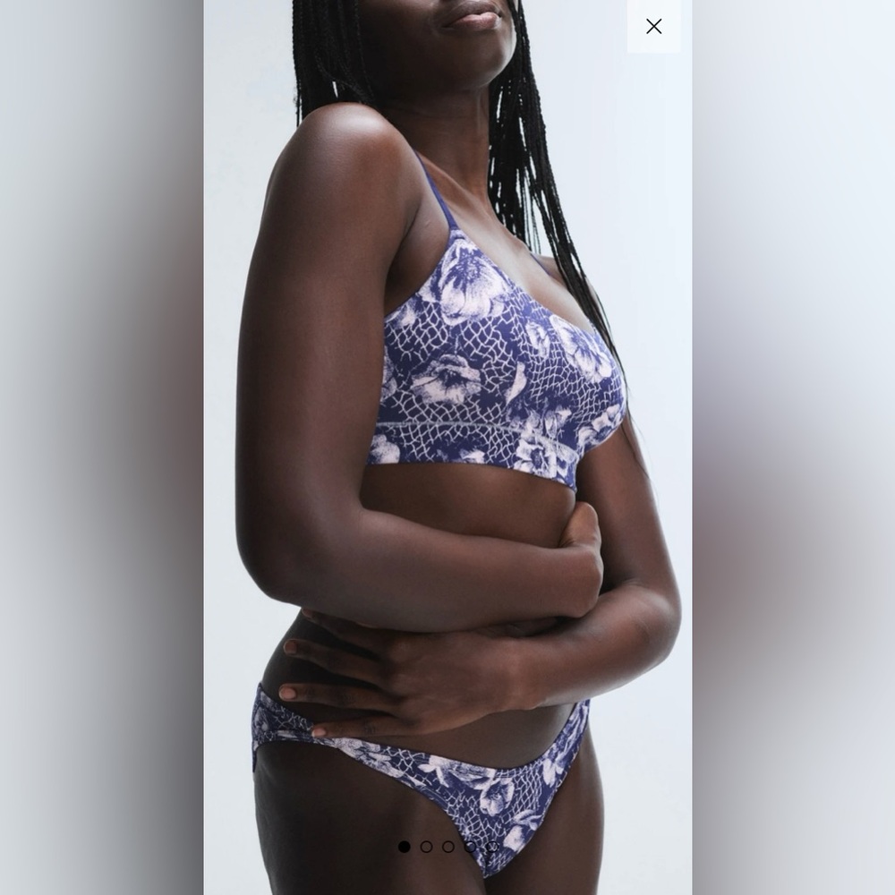 Savage X Fenty Brand new Cotton Scoop Bralette & Panty set. Size Large